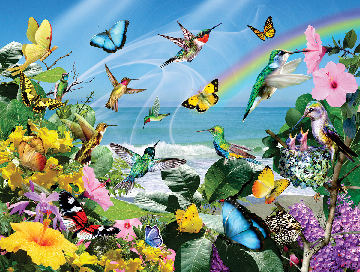 Hummingbirds at the Beach - SunsOut puzzle collectible - Main Image 2