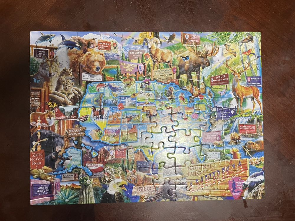 USA MAP OF THE NATIONAL PARK - Master Pieces puzzle collectible [Barcode 705988119422] - Main Image 2