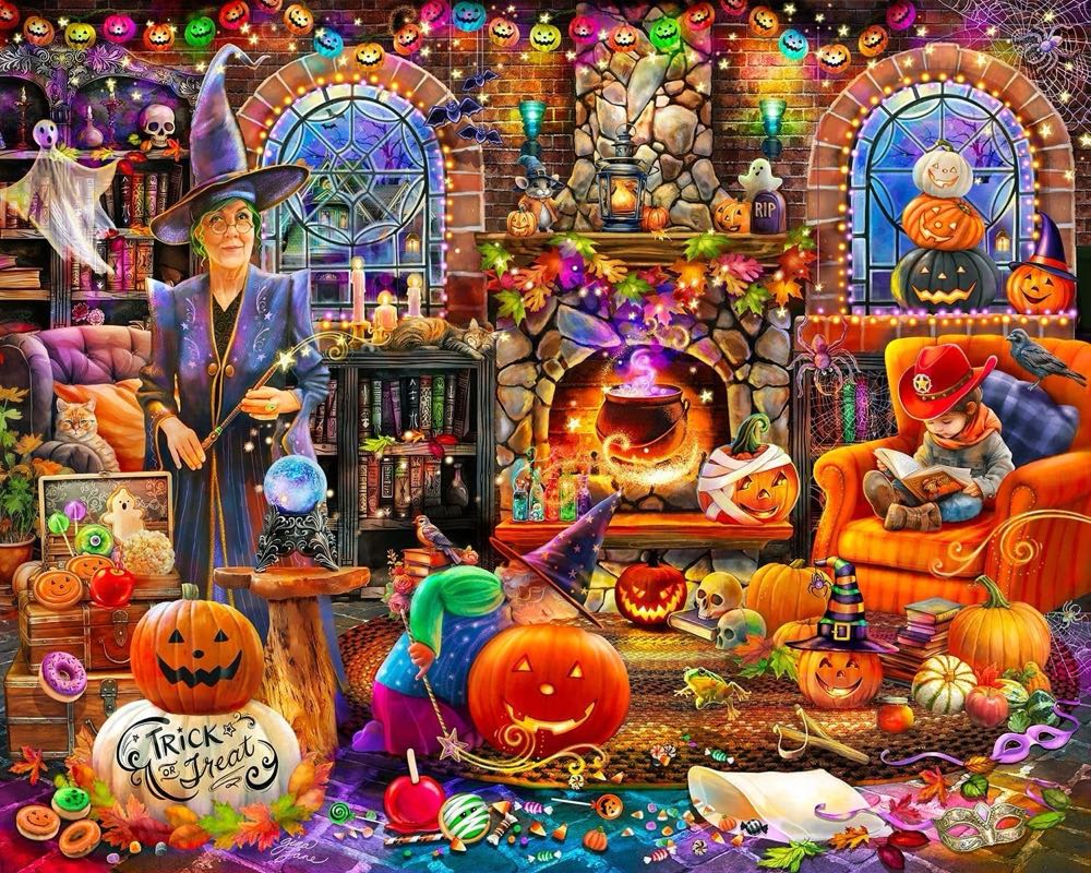 Grandma’s Halloween Party. NFT  - Springbok puzzle collectible [Barcode 091683112579] - Main Image 2