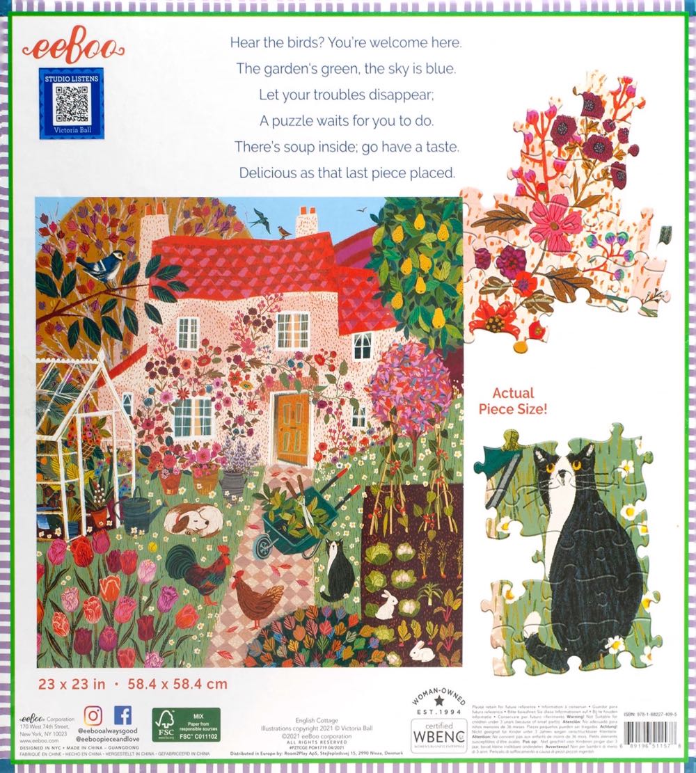 English Cottage - Eeboo puzzle collectible - Main Image 3