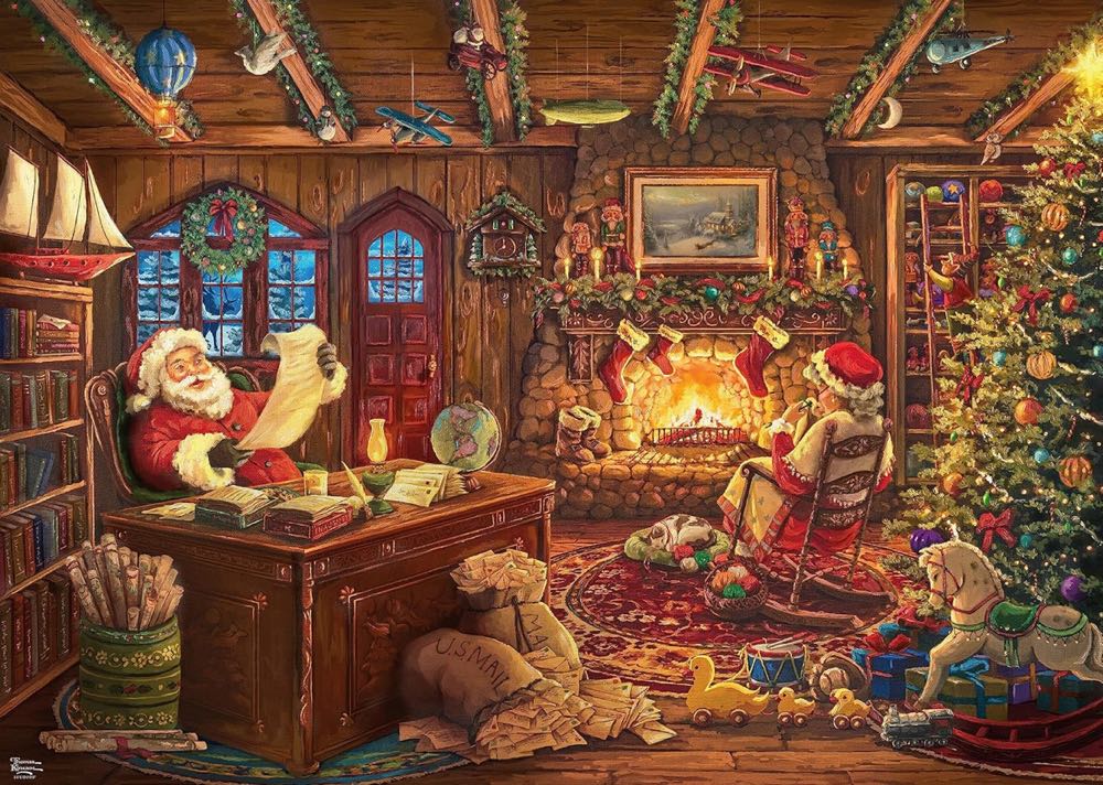 12 Days of Christmas 7 : Santa Checking His List - Ceaco puzzle collectible [Barcode 021081380072] - Main Image 2