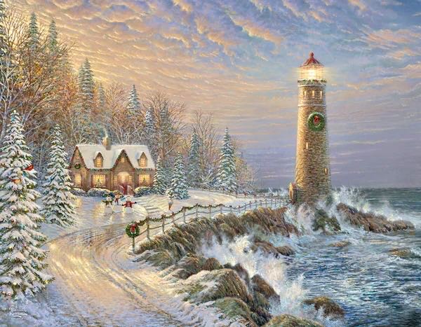 12 Days of Christmas 10 : Christmas Lighthouse - Ceaco puzzle collectible [Barcode 021081380072] - Main Image 2