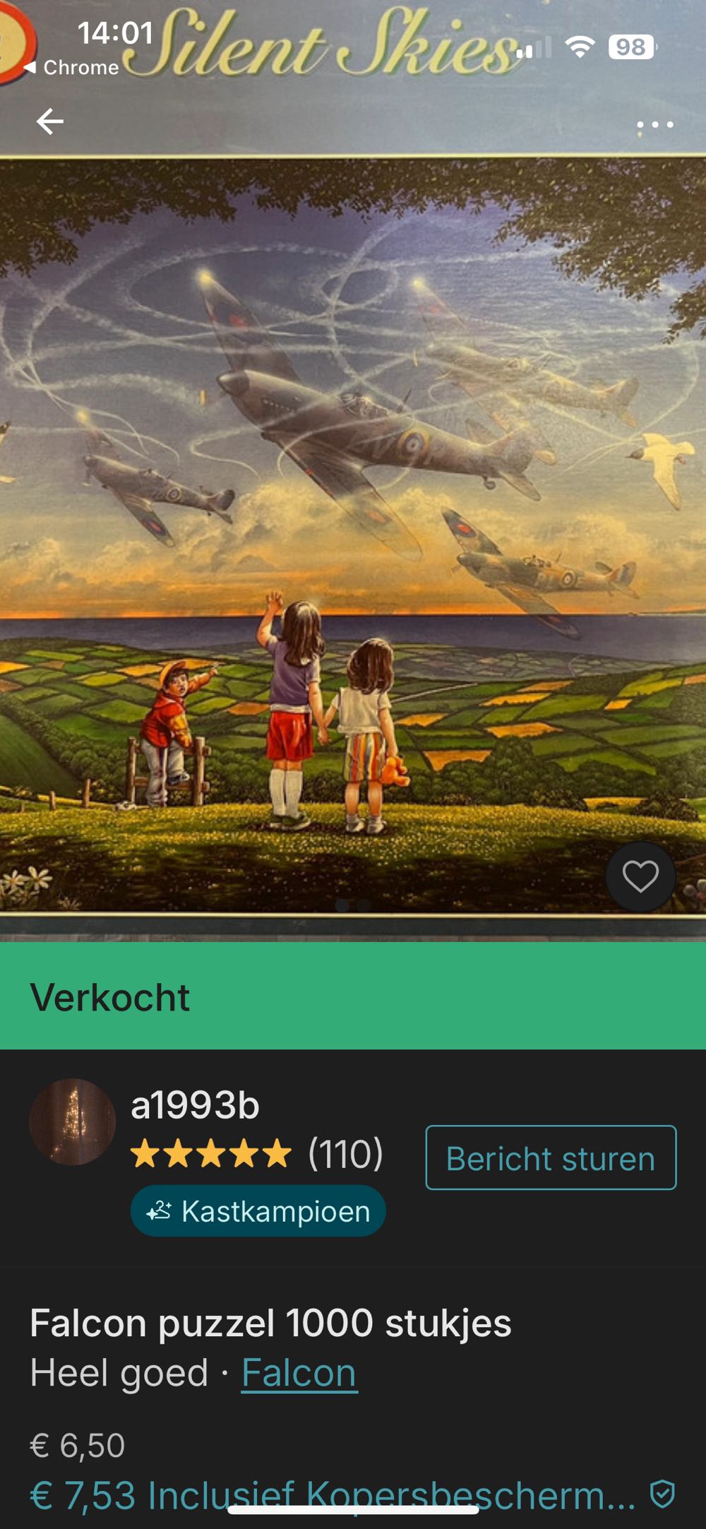 Silent Skies Friends In High Places - Falcon de luxe puzzle collectible [Barcode 8710126150252] - Main Image 3