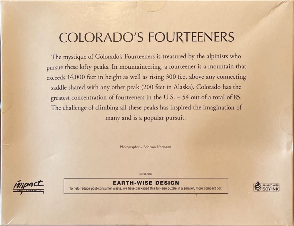 Colorado’s Fourteeners (UV)🧩 - Impact Photographics puzzle collectible [Barcode 802285223385] - Main Image 2