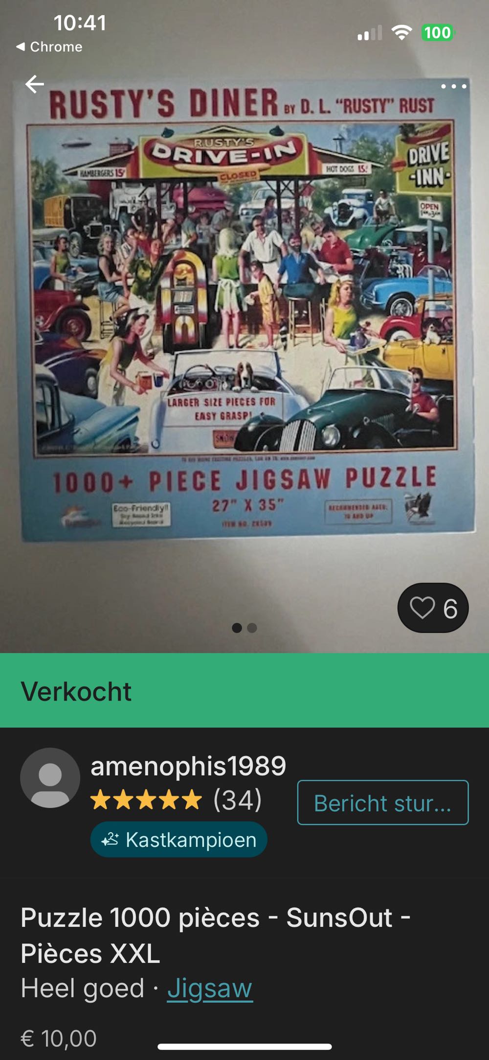 Rustys Diner - SunsOut puzzle collectible [Barcode 796780285897] - Main Image 4