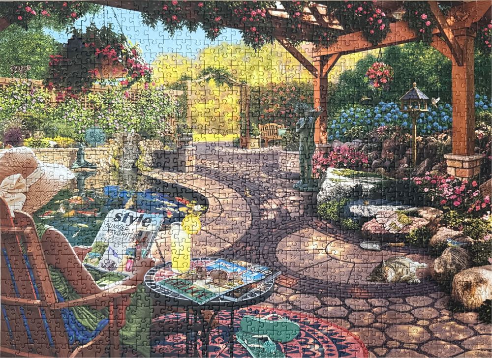 Backyard Serenity (Cozy Backyard Bliss) - Ravensburger puzzle collectible [Barcode 4005556808403] - Main Image 2