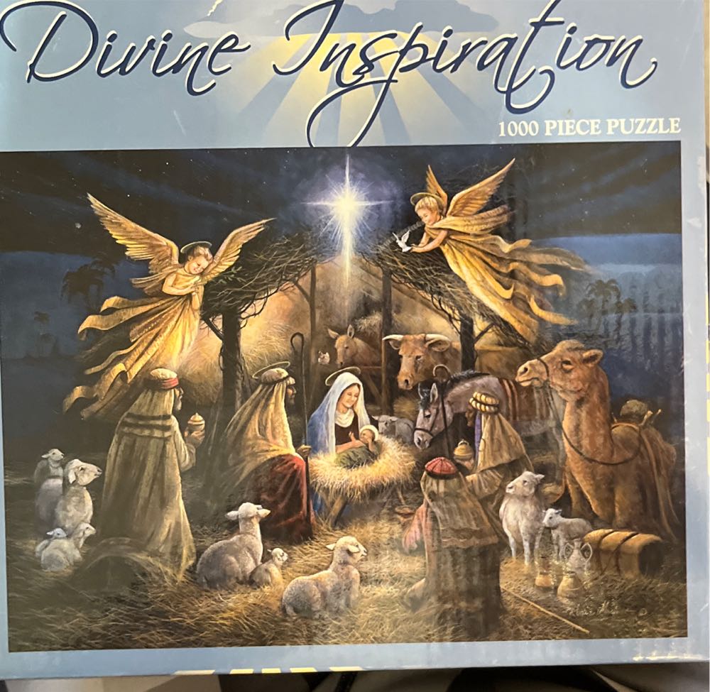 Piece Jigsaw Divine Inspiration In The Manger Nativity Pcs 20”x27” Vintage 1977 I Am Vine Ye Are Branches 2 Side Makers Christmas Pc X Ark - Empire puzzle collectible [Barcode 182506620606] - Main Image 2