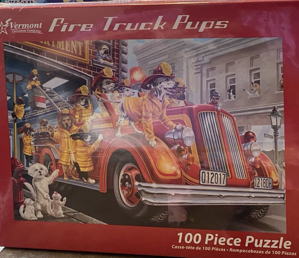 Fire Truck Pups - Vermont Christmas Company 🇺🇸 puzzle collectible [Barcode 871241002951] - Main Image 2