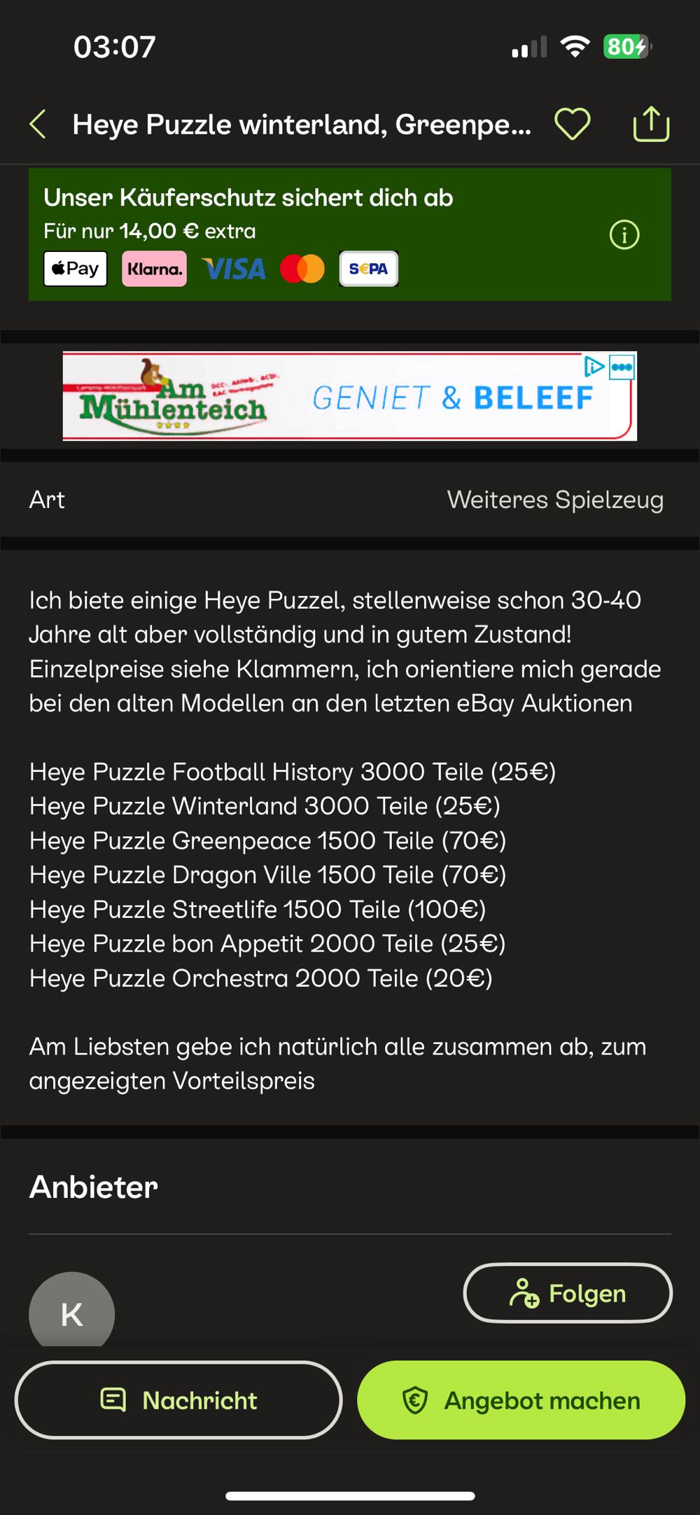 Winterland 🟦🇨🇦 - Heye Puzzle puzzle collectible [Barcode 4001689295677] - Main Image 3