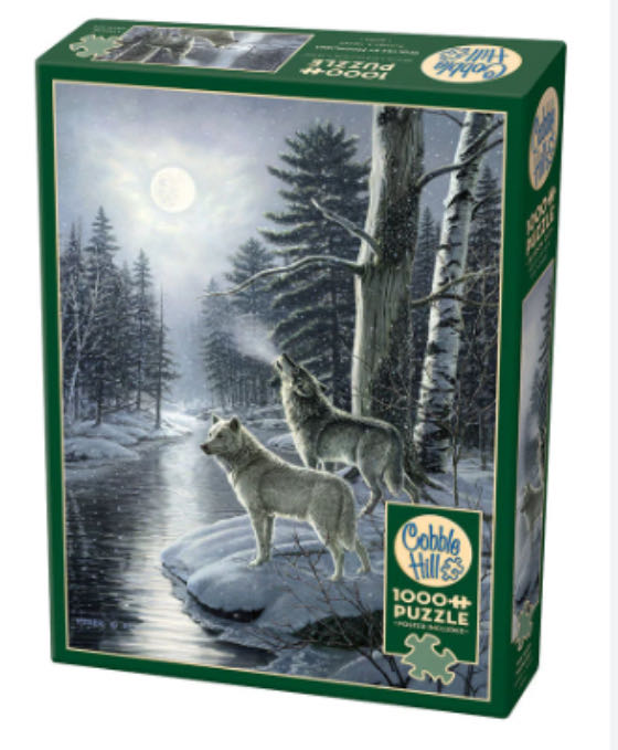 Wolves by Moonlight - Cobble Hill puzzle collectible [Barcode 625012401548] - Main Image 2