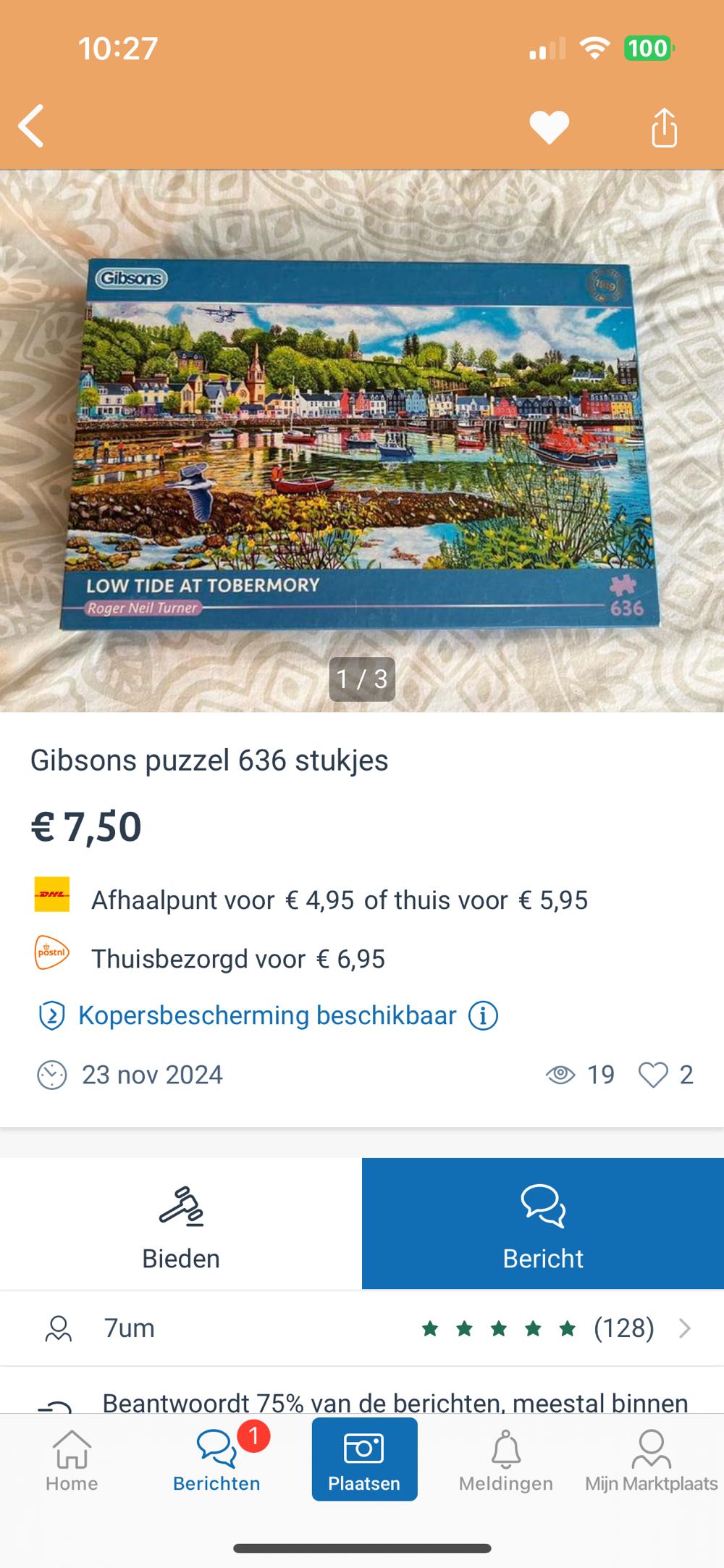 Low Tide At Tobermory - Gibsons puzzle collectible [Barcode 5012269040616] - Main Image 4