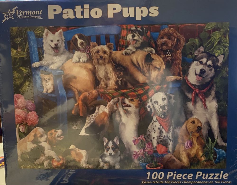PATIO PUPS - Vermont Christmas Company 🇺🇸 puzzle collectible [Barcode 819273023766] - Main Image 2