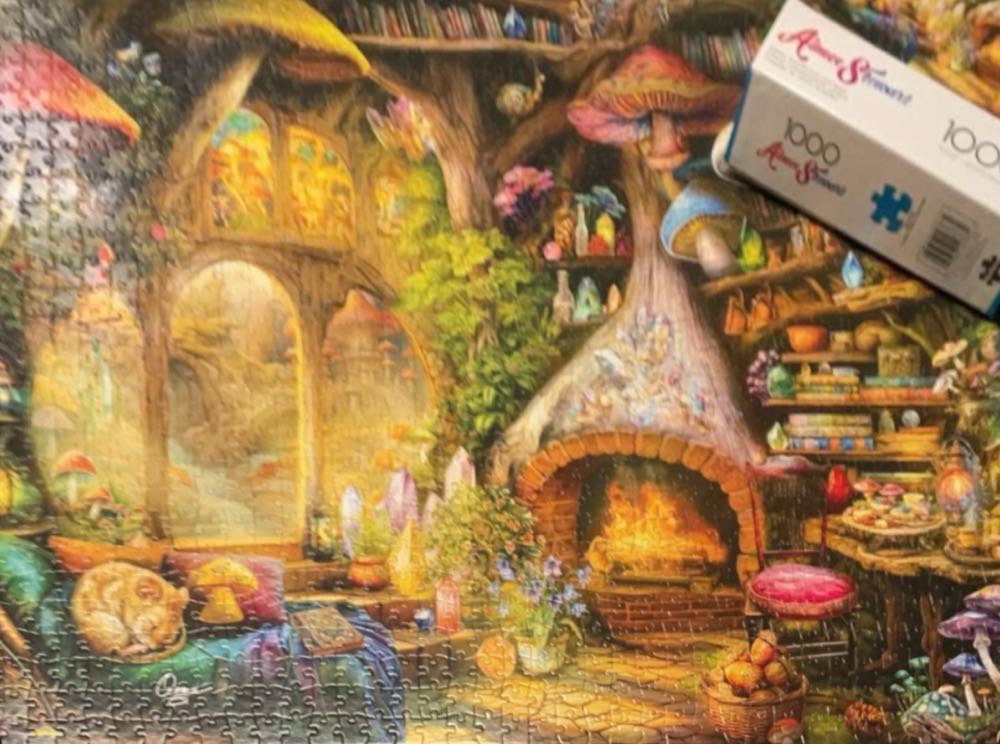 Merry Mushroom Cottage-NIB-FOR SALE - Buffalo Games puzzle collectible [Barcode 079346127634] - Main Image 4