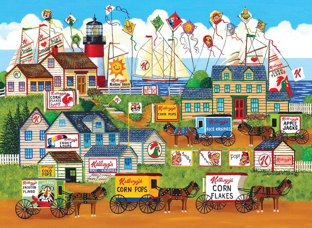Vintage Kelloggs : Town by the Sea - Rose Art puzzle collectible [Barcode 4895145433853] - Main Image 2