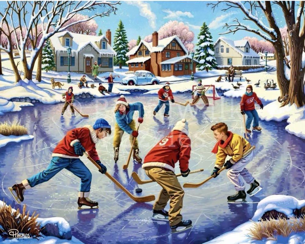 Outdoor Adventure : Pond Hockey 🆕 - Boardwalk Puzzle Company puzzle collectible [Barcode 671095906197] - Main Image 2