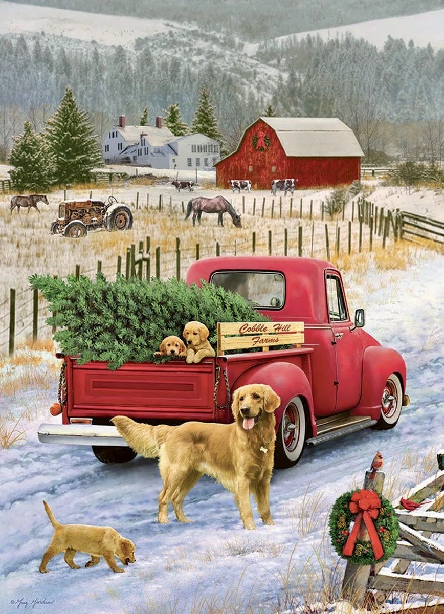 Christmas On The Farm (BAV) 🧩 - Cobble Hill puzzle collectible - Main Image 2