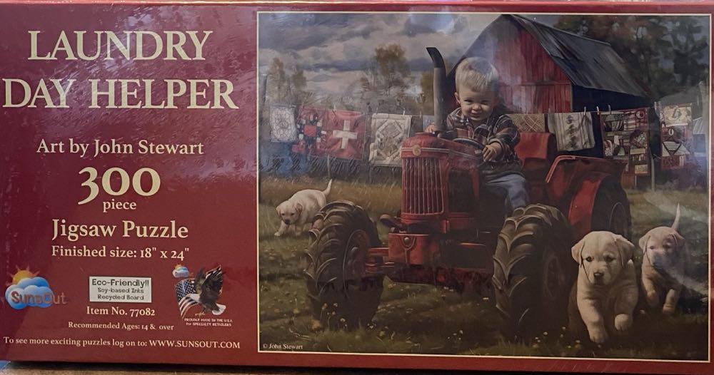 Laundry Day Helper - SunsOut puzzle collectible [Barcode 796780770829] - Main Image 2