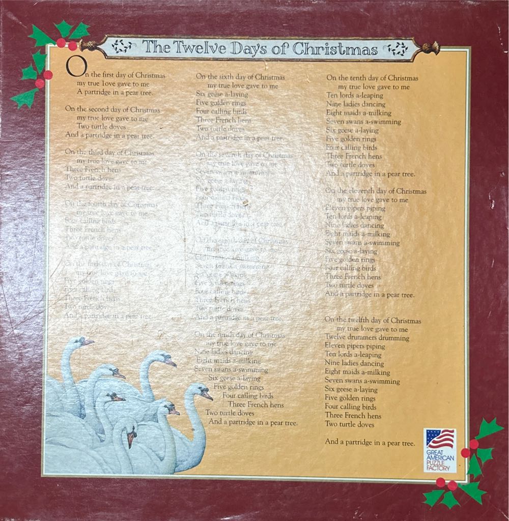 The Twelve Days Of Christmas - Great American Puzzle Company puzzle collectible - Main Image 2