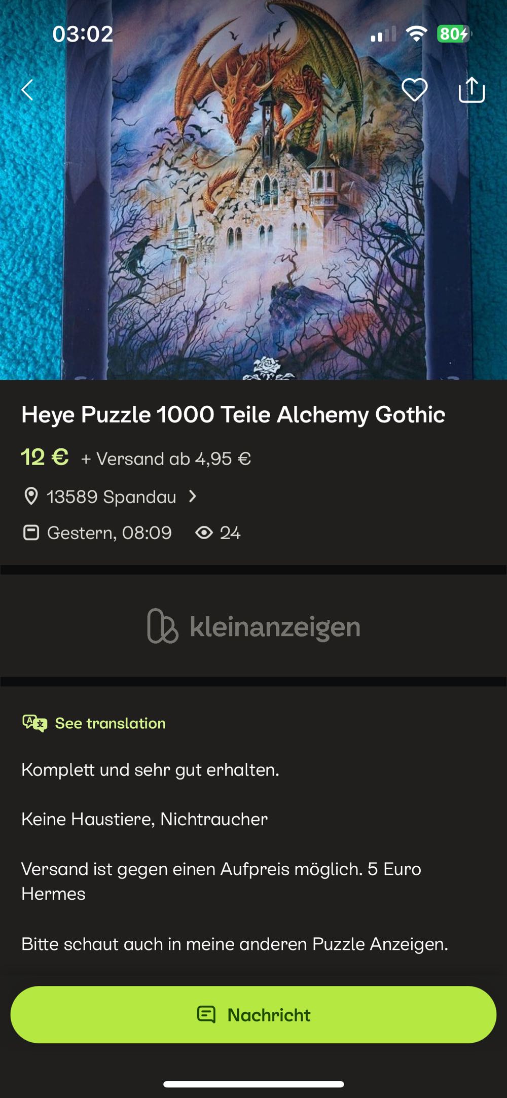 🌫️Alchemy Gothic Rooftop - HEYE puzzle collectible [Barcode 4001689292782] - Main Image 3