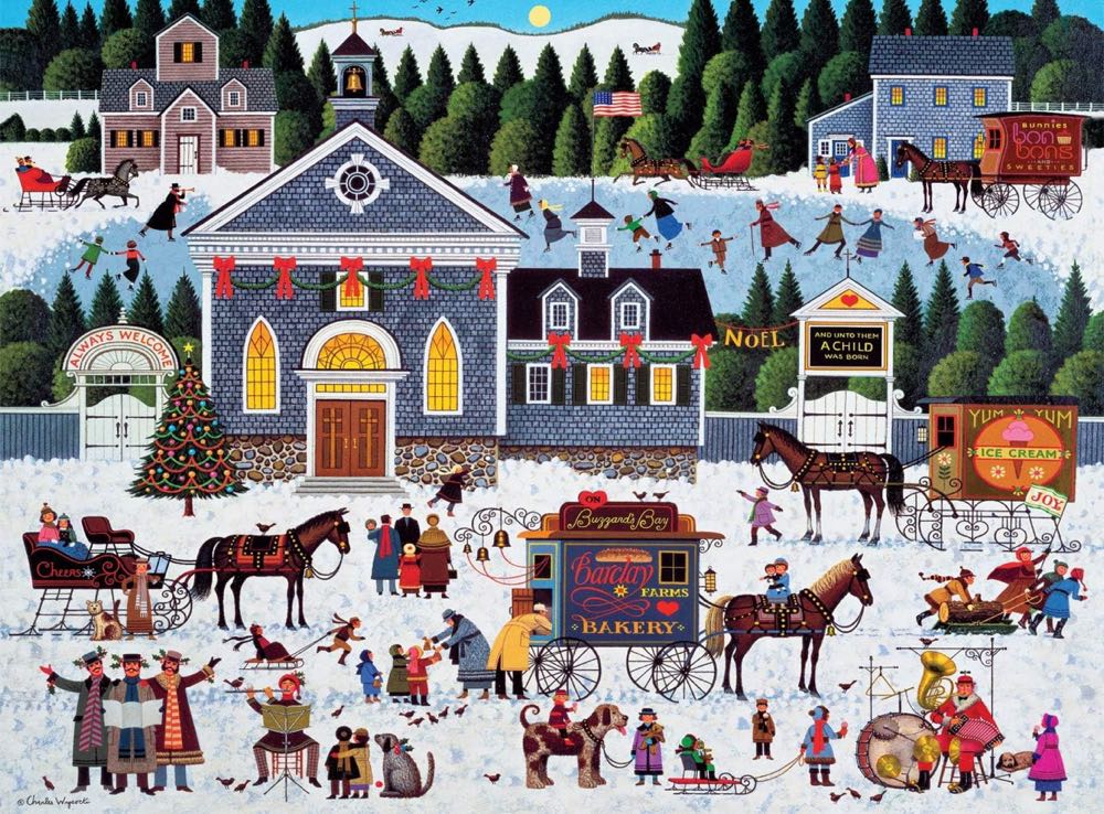 Churchyard Christmas - Buffalo 🇺🇸 puzzle collectible [Barcode 079346114405] - Main Image 2