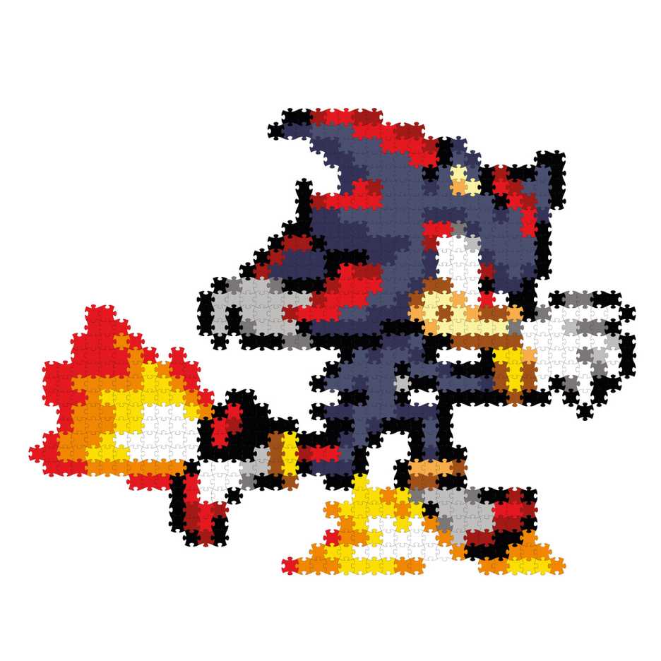 Sonic The Hedgehog: Running Shadow - Tomy: Jixelz Remix puzzle collectible [Barcode 5011666736863] - Main Image 2