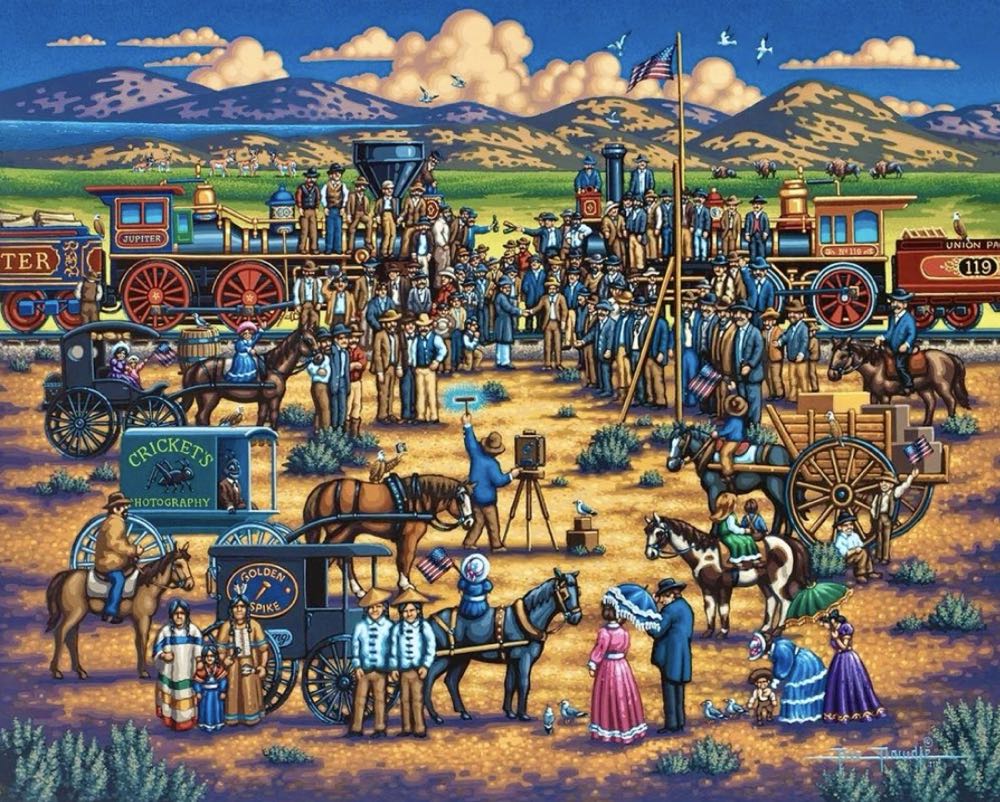 National Parks : Golden Spike 🆕 - Dowdle Folk Art puzzle collectible [Barcode 671095502351] - Main Image 2