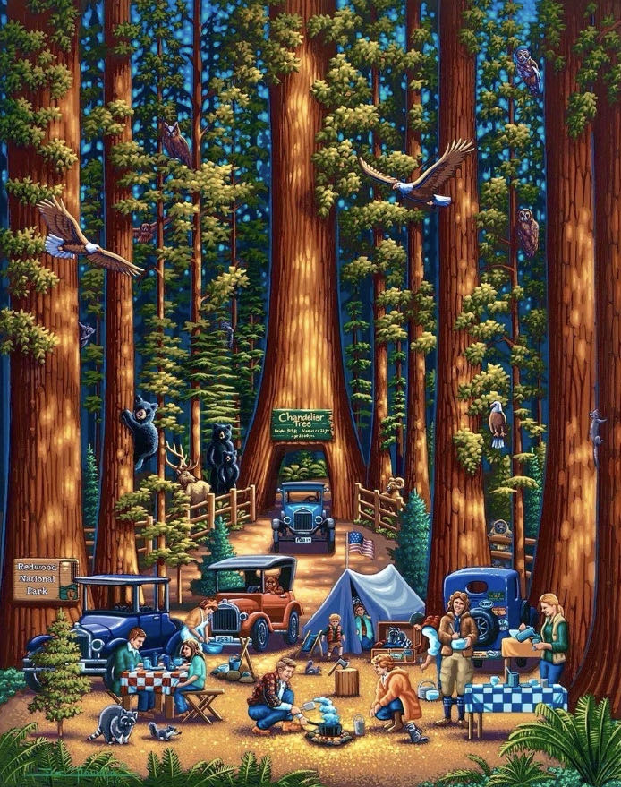 National Parks : Redwood 🆕 - Dowdle Folk Art puzzle collectible [Barcode 671095503426] - Main Image 2