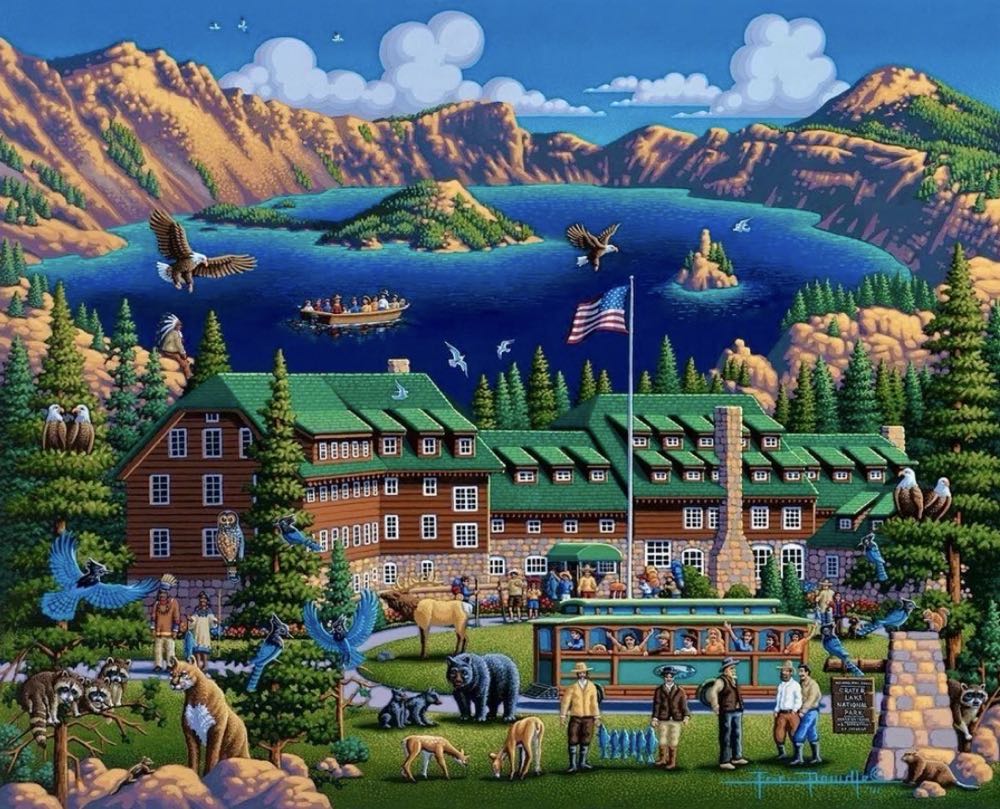 National Parks : Crater Lake 🆕 - Dowdle Folk Art puzzle collectible [Barcode 671095503464] - Main Image 2