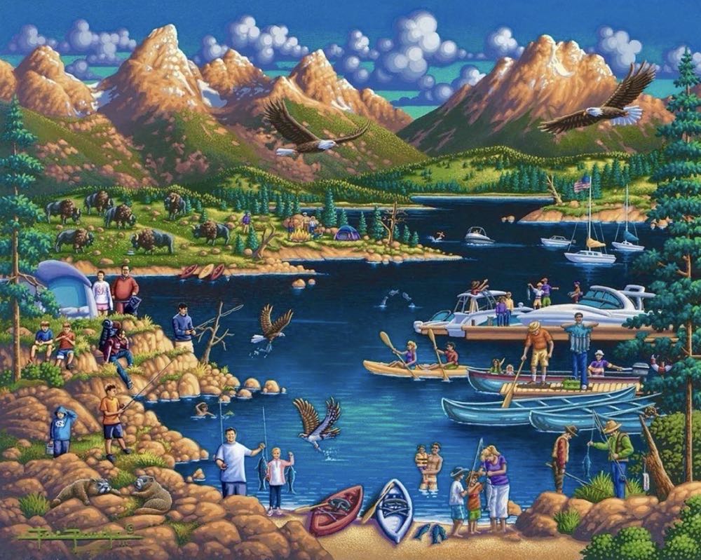 National Parks : Grand Teton 🆕 - Dowdle Folk Art puzzle collectible [Barcode 671095503419] - Main Image 2