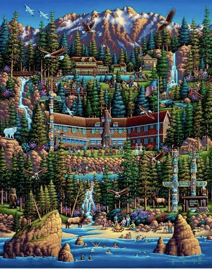 National Parks : Olympic 🆕 - Dowdle Folk Art puzzle collectible [Barcode 671095503631] - Main Image 2