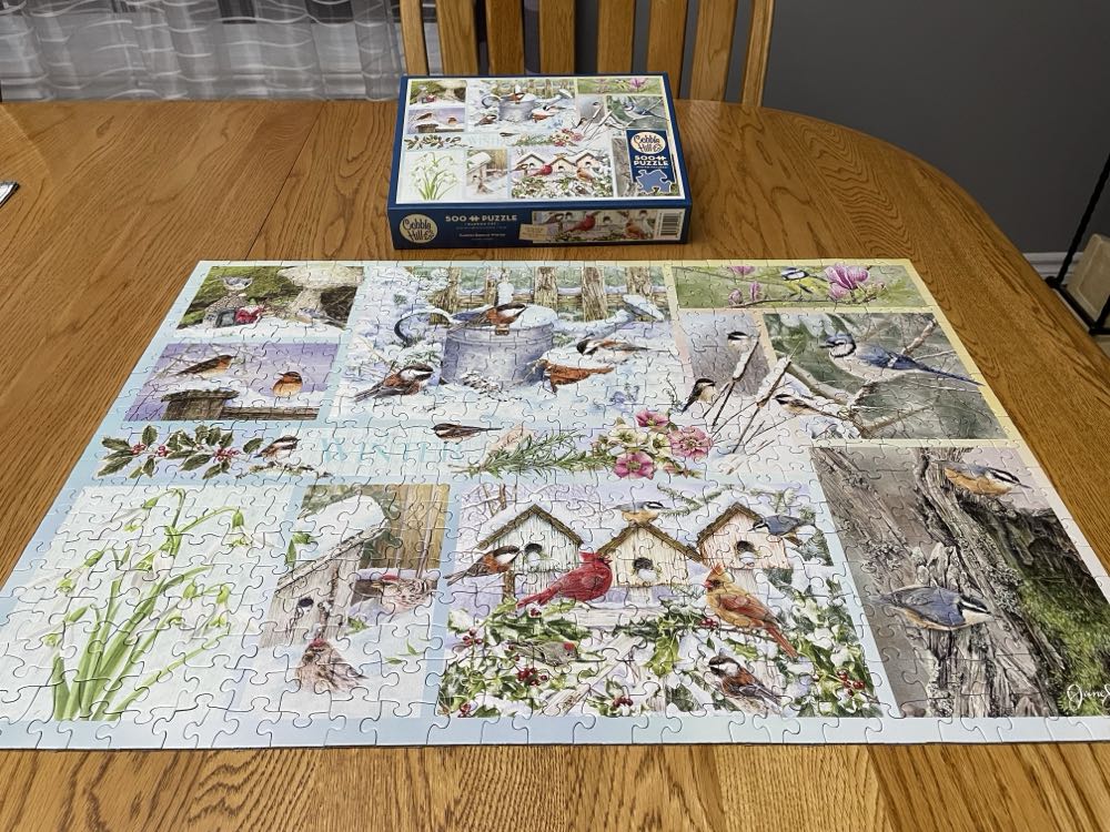 Garden Birds In Winter - Cobble Hill puzzle collectible [Barcode 625012451048] - Main Image 2