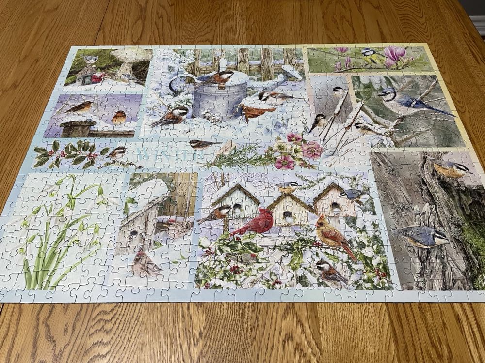 Garden Birds In Winter - Cobble Hill puzzle collectible [Barcode 625012451048] - Main Image 3