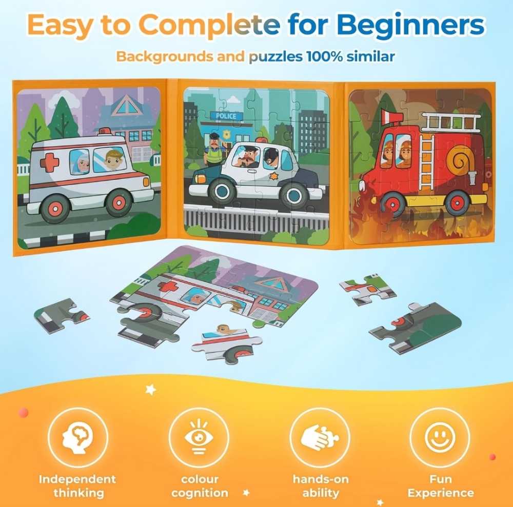 Nattork Magnetic Puzzle Book - Car - Nattork puzzle collectible [Barcode 798476435630] - Main Image 3