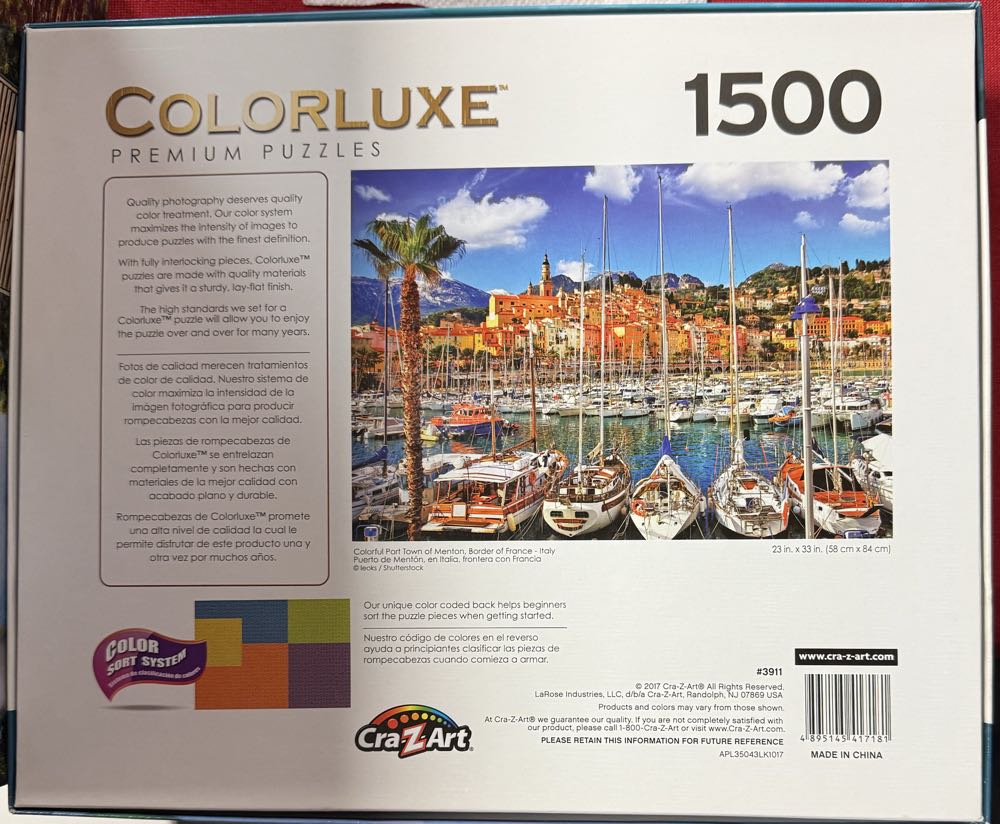 Colorful Port Town Of Menton  puzzle collectible [Barcode 4895145417181] - Main Image 2