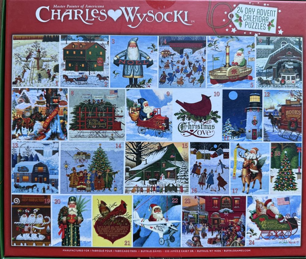 Charles Wysocki Advent Calendar - Buffalo Games puzzle collectible [Barcode 079346950355] - Main Image 2