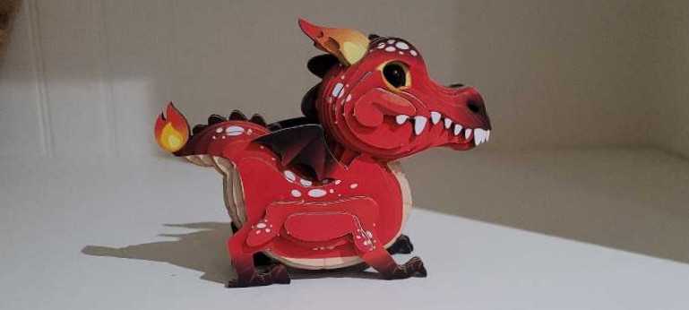 Eugy #85 3D Red Dragon - Eugy puzzle collectible - Main Image 2