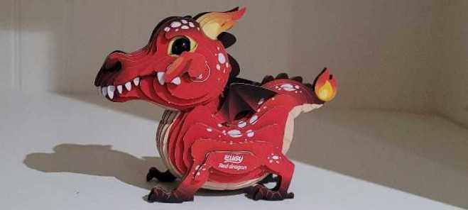 Eugy #85 3D Red Dragon - Eugy puzzle collectible - Main Image 3