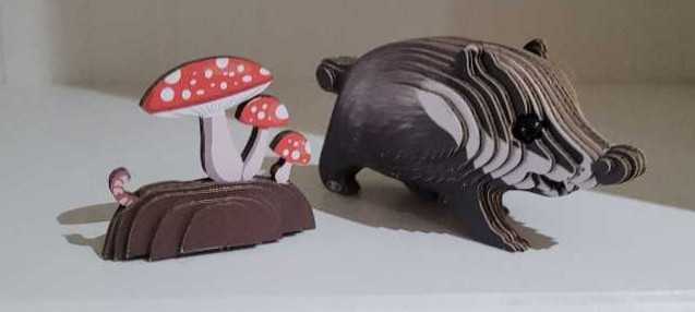 Eugy #94 3D Badger - Eugy puzzle collectible - Main Image 3