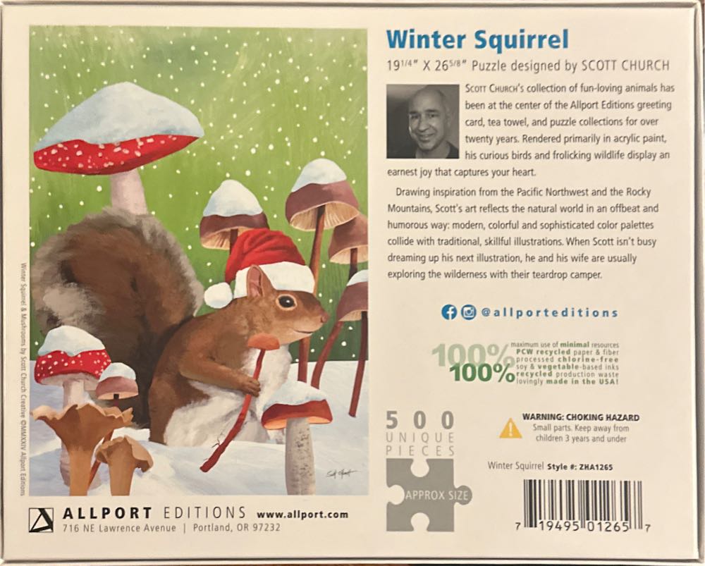 Winter Squirrel - Allport Editions puzzle collectible [Barcode 719495012657] - Main Image 2