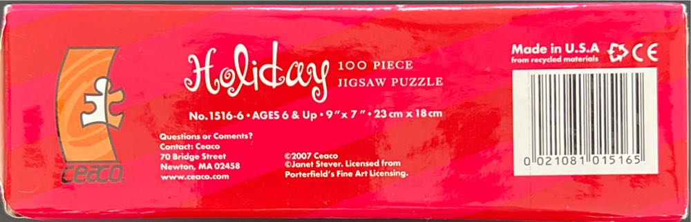 Holiday - NEW - Ceaco puzzle collectible [Barcode 021081015165] - Main Image 2