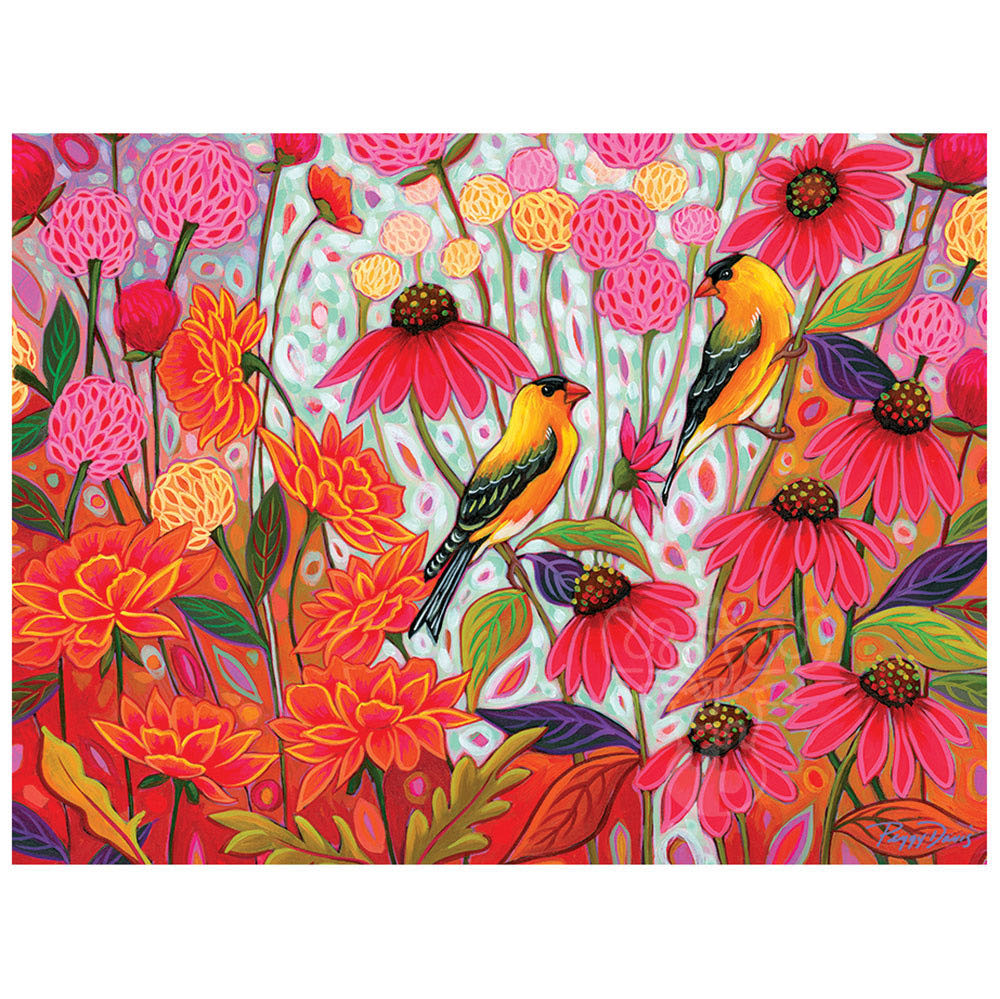 Springtime Goldfinches - Cobble Hill puzzle collectible [Barcode 625012480017] - Main Image 2
