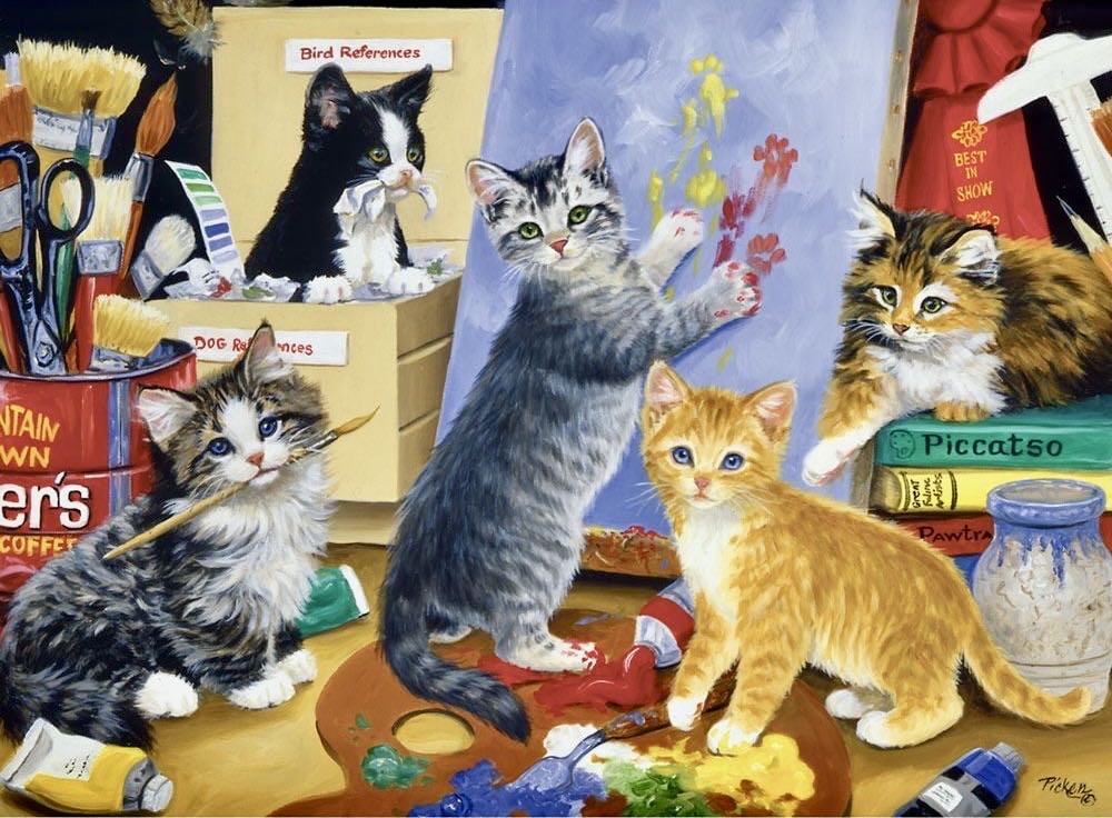 Studio Cats (v) 🧩 - Bits And Pieces puzzle collectible - Main Image 2