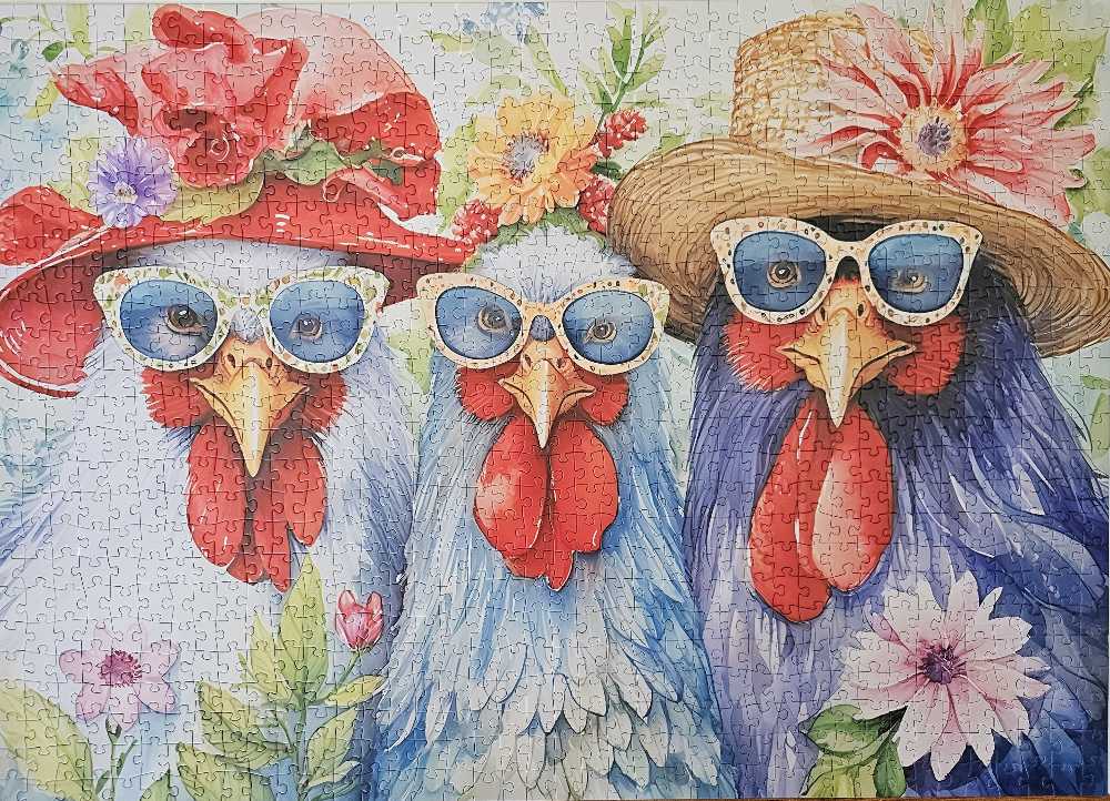 3 Blue Roosters  - Tucocoo puzzle collectible - Main Image 2