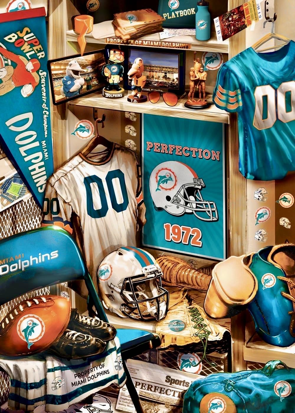 Miami Dolphins - Framed - MasterPieces puzzle collectible [Barcode 705988017681] - Main Image 2