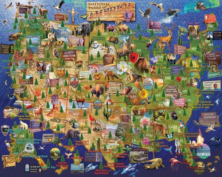 National Parks Map - Cheryl - White Mountain puzzle collectible - Main Image 2