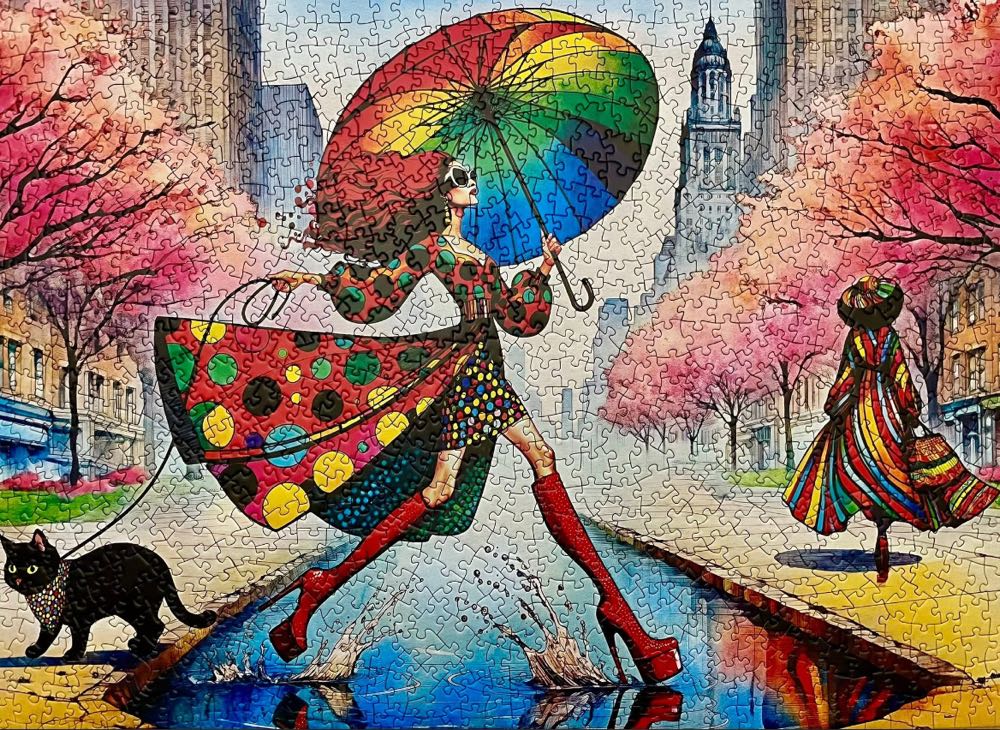 Catwalk Couture: Purrfect Rainy Runway - MasterPieces puzzle collectible [Barcode 705988725241] - Main Image 3