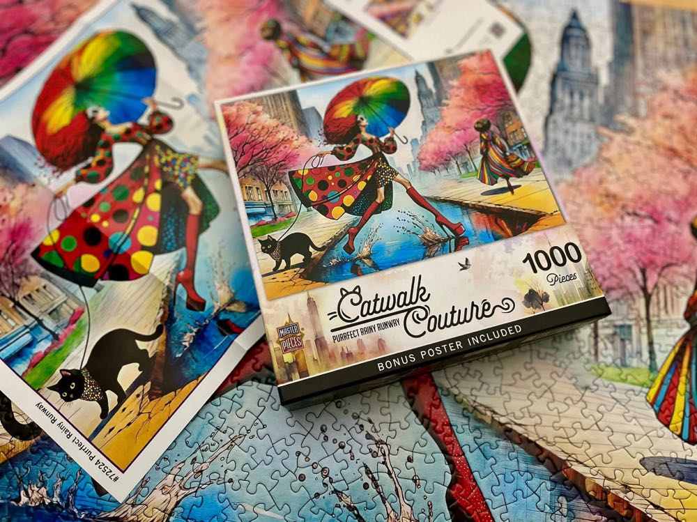 Catwalk Couture: Purrfect Rainy Runway - MasterPieces puzzle collectible [Barcode 705988725241] - Main Image 4