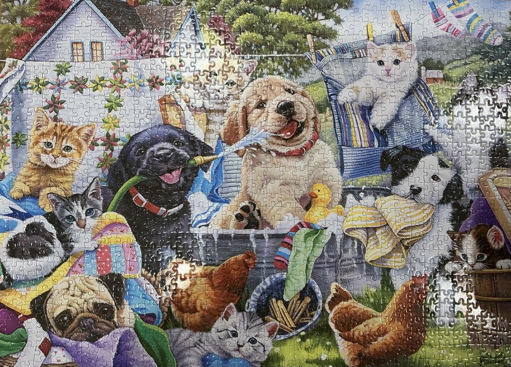 Laundry day With Puppies And Kittens - Crown & Andrews 🇦🇺 puzzle collectible [Barcode 9317762206214] - Main Image 2