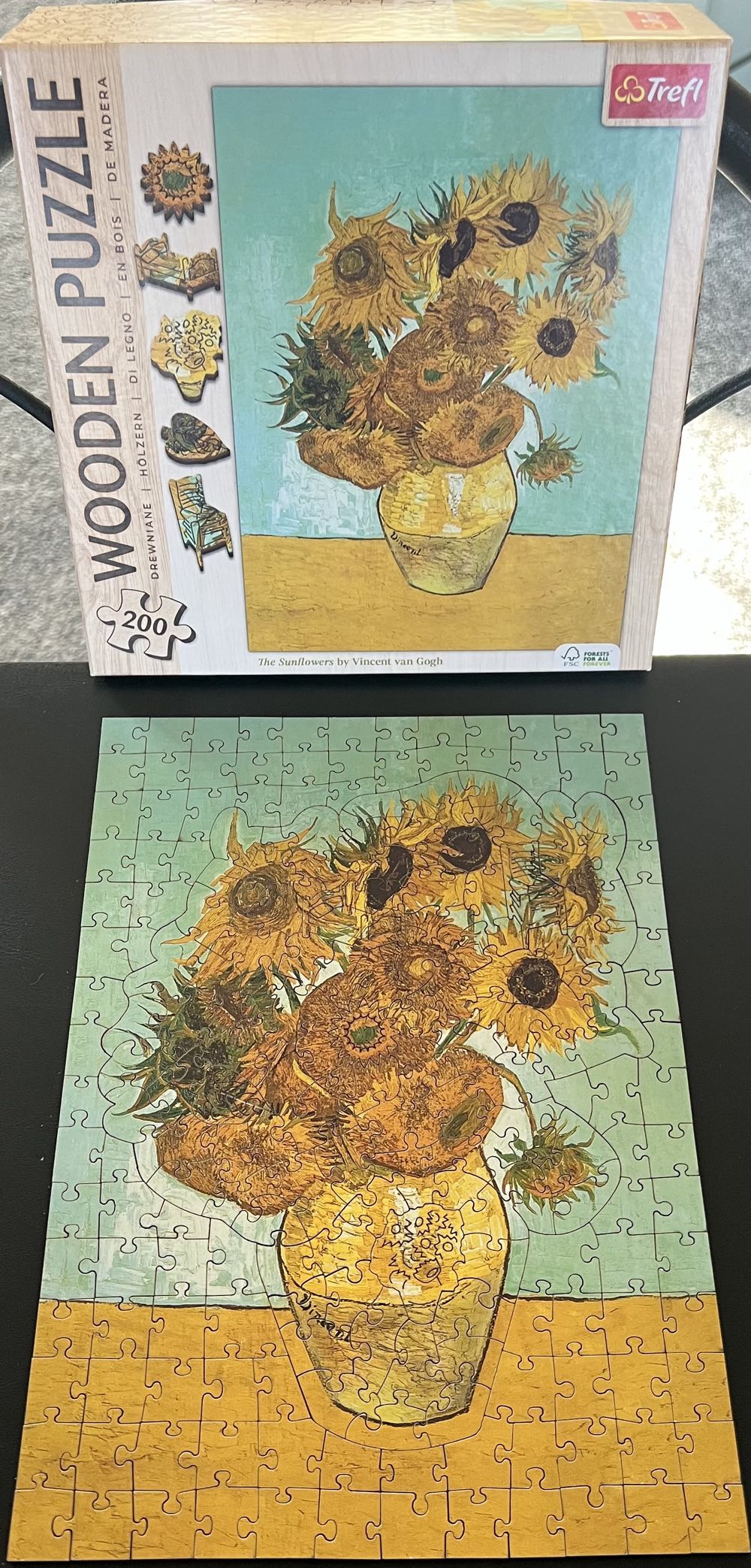 The Sunflowers by Vincent van Gogh - 1019, 2/13/26 - SOLD - Trefl Wood Craft puzzle collectible [Barcode 5900511202496] - Main Image 3