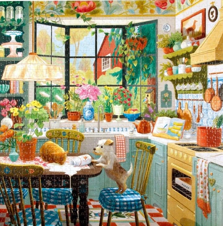 Springtime Kitchen (Tamara lenen) - Eeboo puzzle collectible [Barcode 689196516153] - Main Image 2